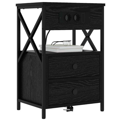 Nachttisch 2 pcs Schwarze Eiche 40 x 31 x 60 cm Holzwerkstoff