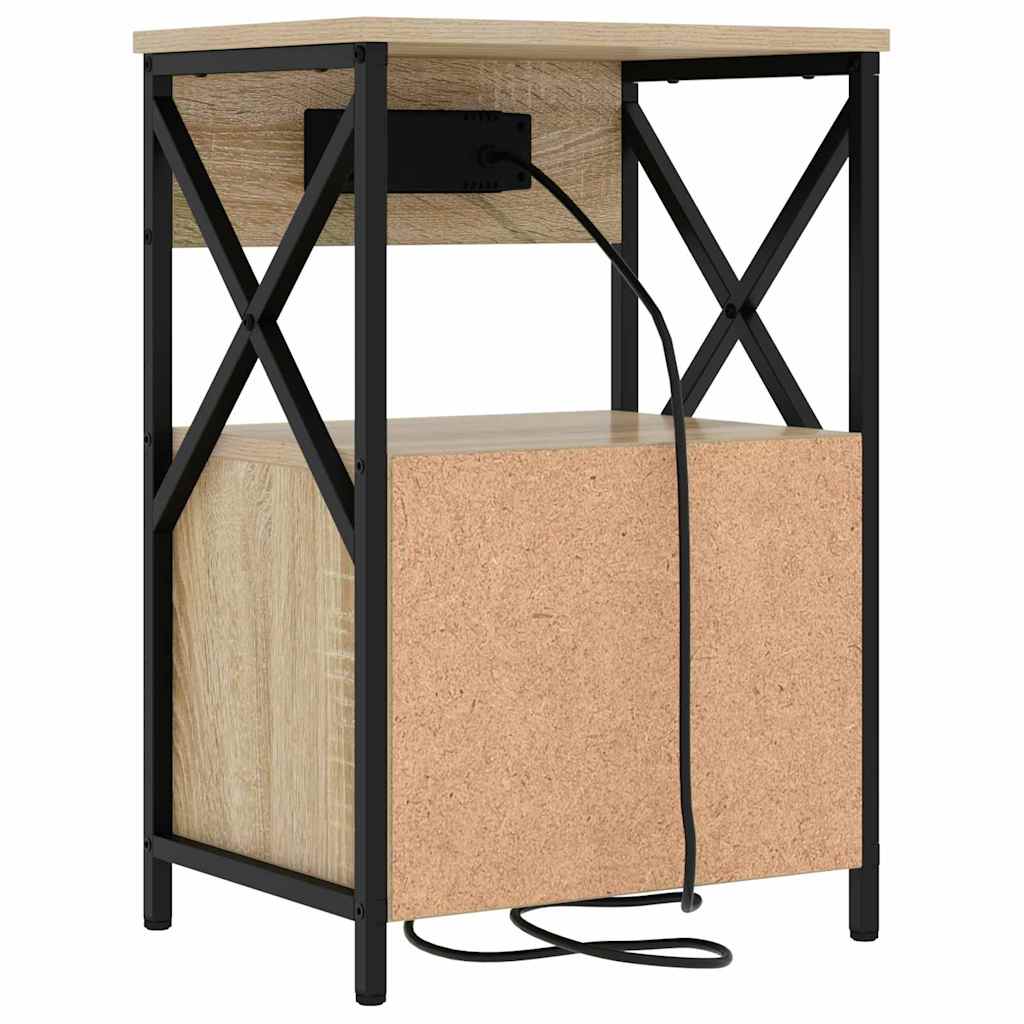 Nachttisch mit Ladestation Sonoma Eiche 40 x 31 x 60 cm