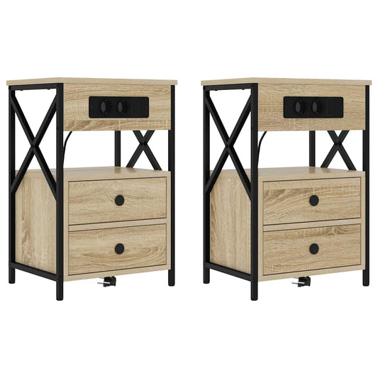 Nachttisch 2 pcs Sonoma Eiche 40 x 31 x 60 cm Holzwerkstoff