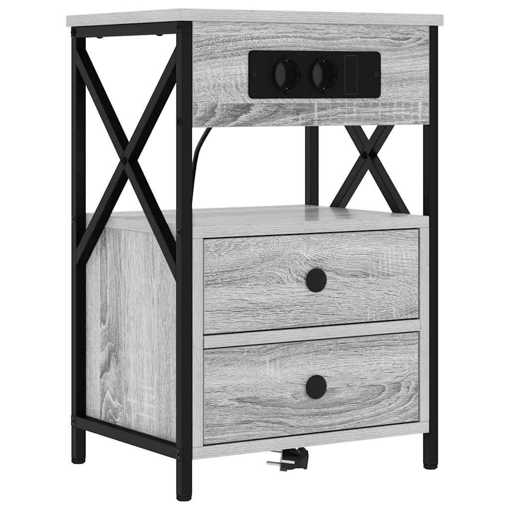 Nachttisch 2 pcs Grau Sonoma 40 x 31 x 60 cm Holzwerkstoff