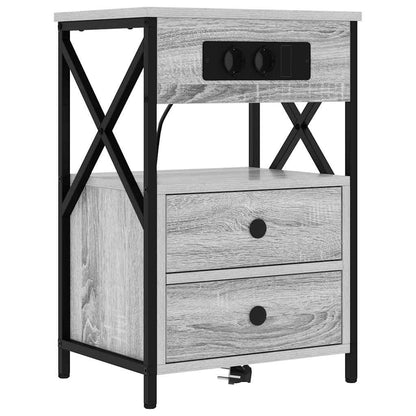 Nachttisch 2 pcs Grau Sonoma 40 x 31 x 60 cm Holzwerkstoff