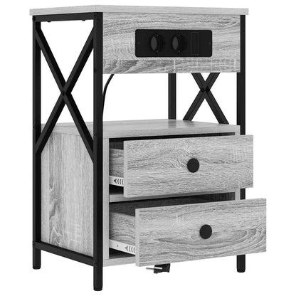 Nachttisch 2 pcs Grau Sonoma 40 x 31 x 60 cm Holzwerkstoff