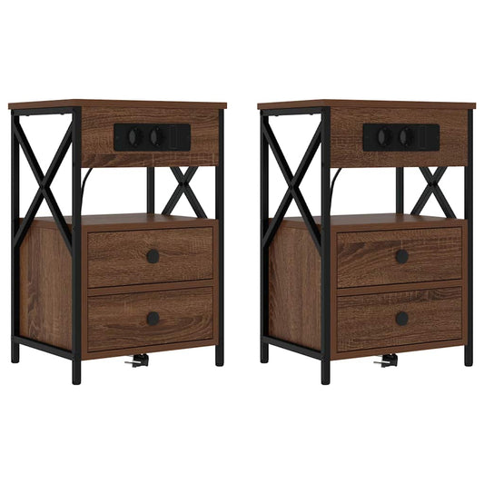 Nachttisch 2 pcs Braune Eiche 40 x 31 x 60 cm Holzwerkstoff