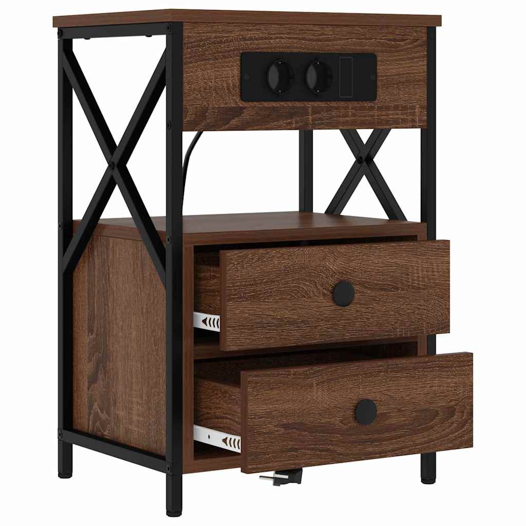 Nachttisch 2 pcs Braune Eiche 40 x 31 x 60 cm Holzwerkstoff