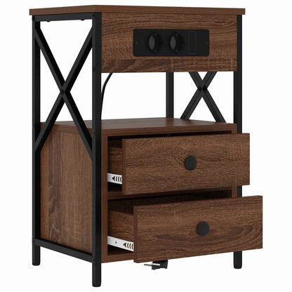 Nachttisch 2 pcs Braune Eiche 40 x 31 x 60 cm Holzwerkstoff