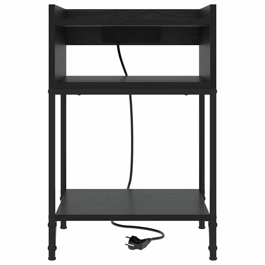 Nachttisch Schwarz Eichen-Optik 40 x 40 x 61 cm Holzwerkstoff