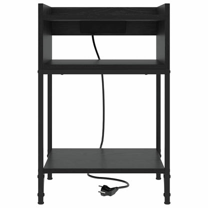 Nachttisch Schwarz Eichen-Optik 40 x 40 x 61 cm Holzwerkstoff