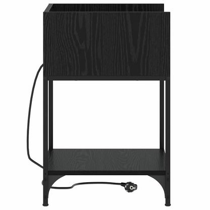 Nachttisch mit Regal 2 pcs Schwarz Eichen-Optik 40 x 40 x 61 cm