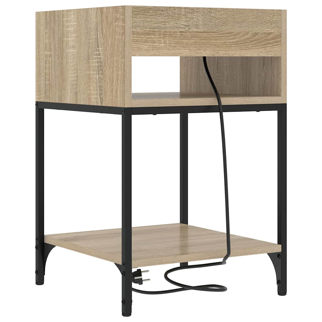 Nachttisch mit Regal Sonoma Eiche 40 x 40 x 61 cm Holzwerkstoff