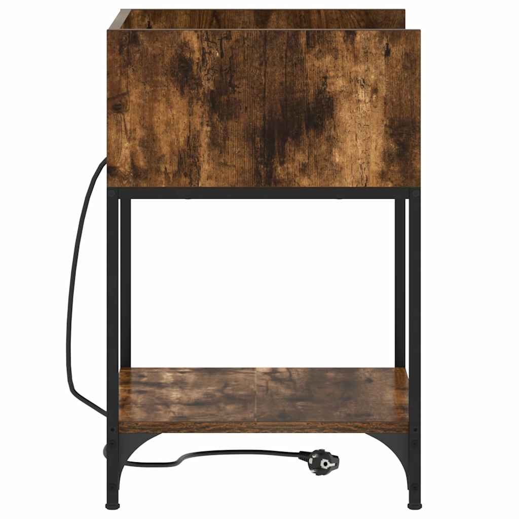Nachttisch mit Regal Räuchereiche 40 x 40 x 61 cm Holzwerkstoff
