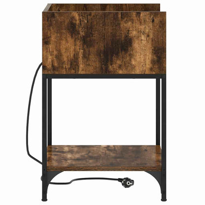 Nachttisch 2 pcs Räuchereiche 40 x 40 x 61 cm Holzwerkstoff