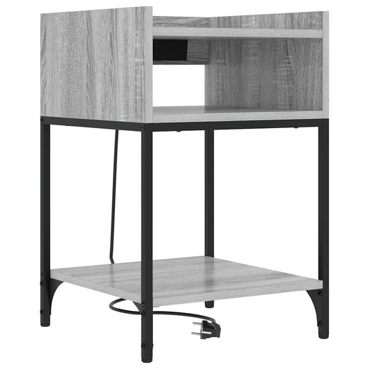 Nachttisch mit Regal Grau Sonoma 40 x 40 x 61 cm Holzwerkstoff
