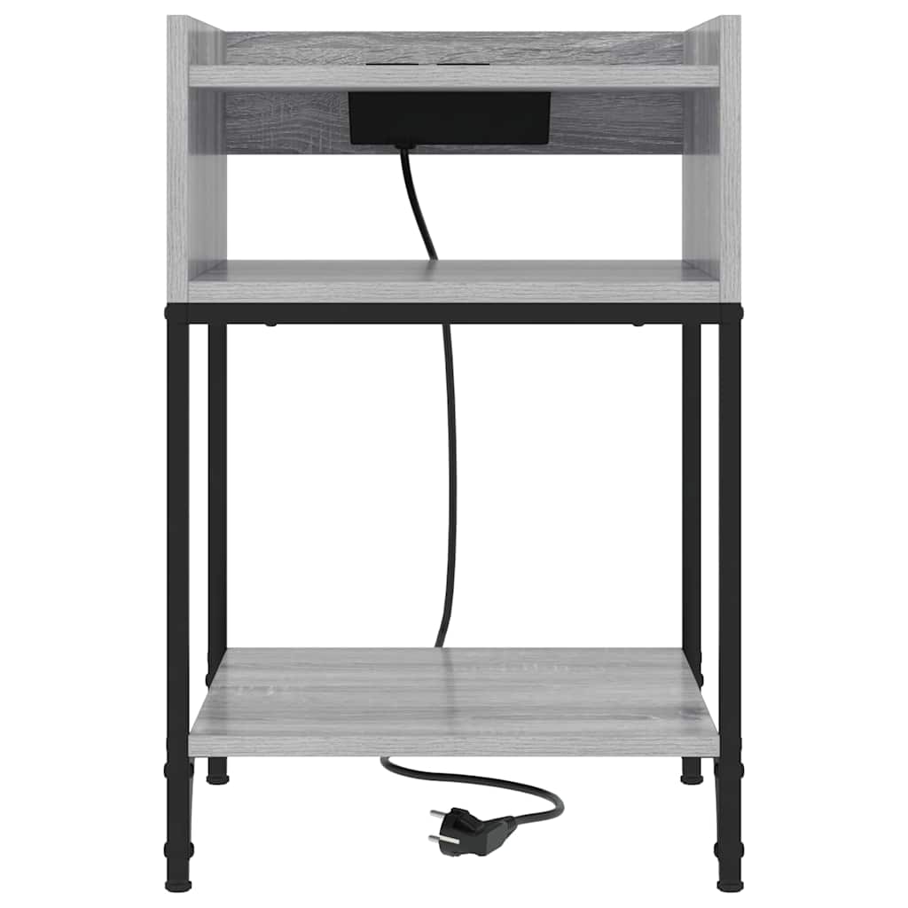 Nachttisch mit Regal Grau Sonoma 40 x 40 x 61 cm Holzwerkstoff