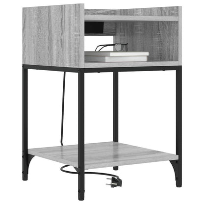 Nachttisch mit Regal Grau Sonoma 40 x 40 x 61 cm Holzwerkstoff