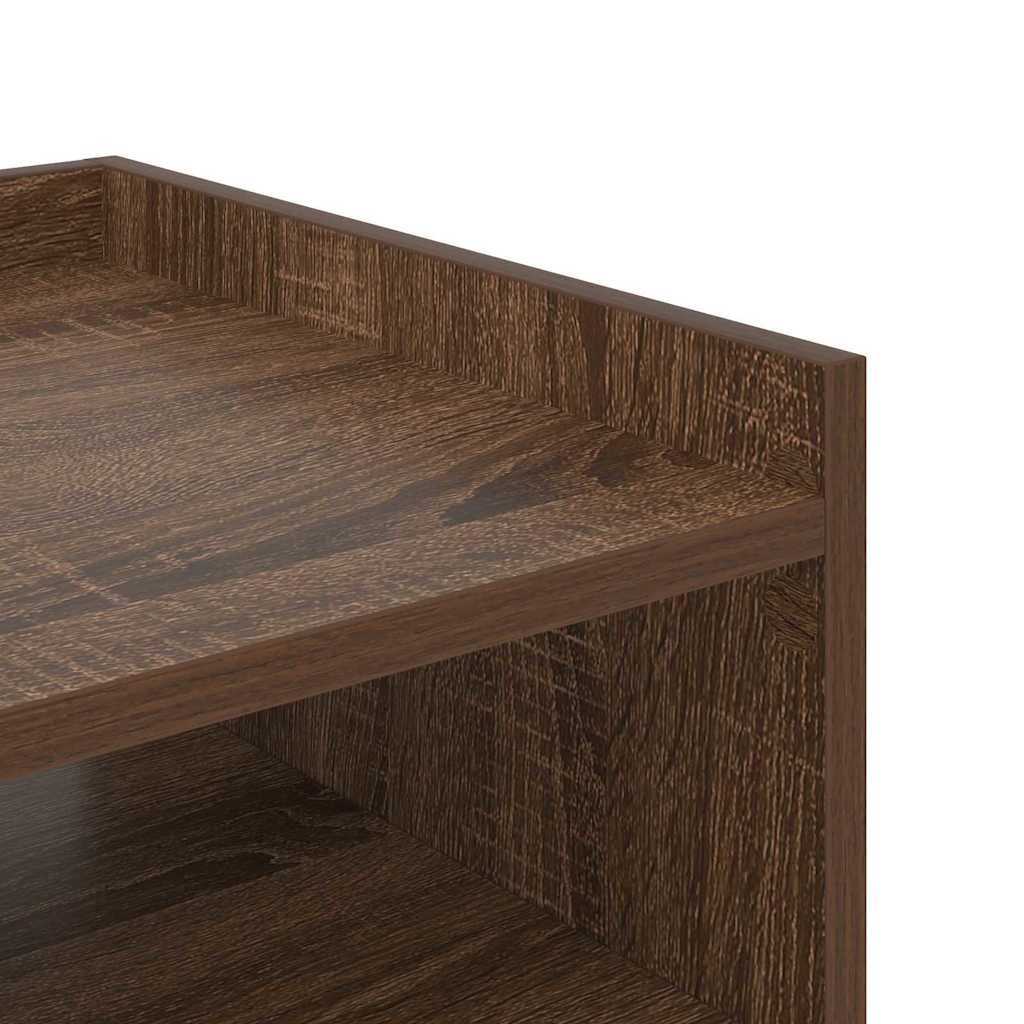 Nachttisch mit Regal Braune Eiche 40 x 40 x 61 cm Holzwerkstoff