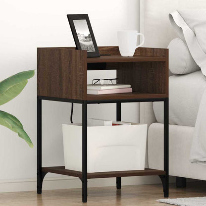 Nachttisch mit Regal Braune Eiche 40 x 40 x 61 cm Holzwerkstoff