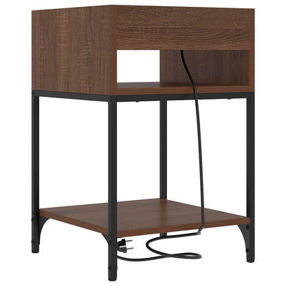 Nachttisch mit Regal Braune Eiche 40 x 40 x 61 cm Holzwerkstoff