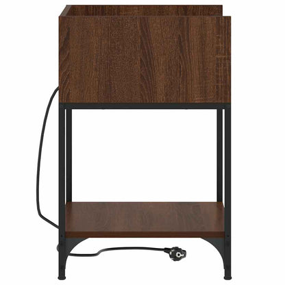 Nachttisch mit Regal Braune Eiche 40 x 40 x 61 cm Holzwerkstoff