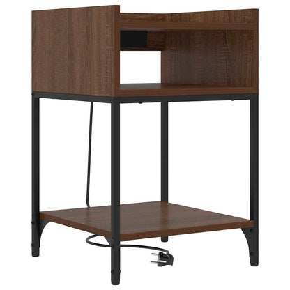 Nachttisch mit Regal 2 pcs Braun Eichen-Optik 40 x 40 x 61 cm