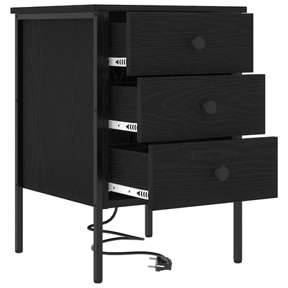 Nachttisch Schwarz Eichen-Optik 42 x 41 x 61 cm Holzwerkstoff