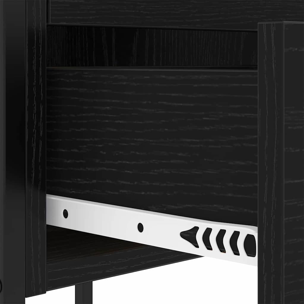 Nachttisch 2 pcs Schwarz Eichen-Optik 42 x 41 x 61 cm