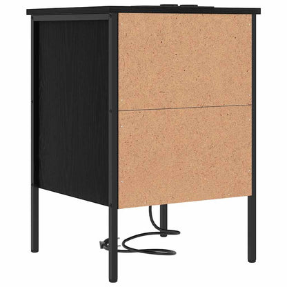 Nachttisch 2 pcs Schwarz Eichen-Optik 42 x 41 x 61 cm