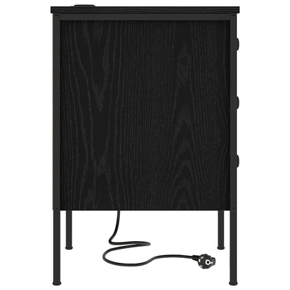 Nachttisch 2 pcs Schwarz Eichen-Optik 42 x 41 x 61 cm