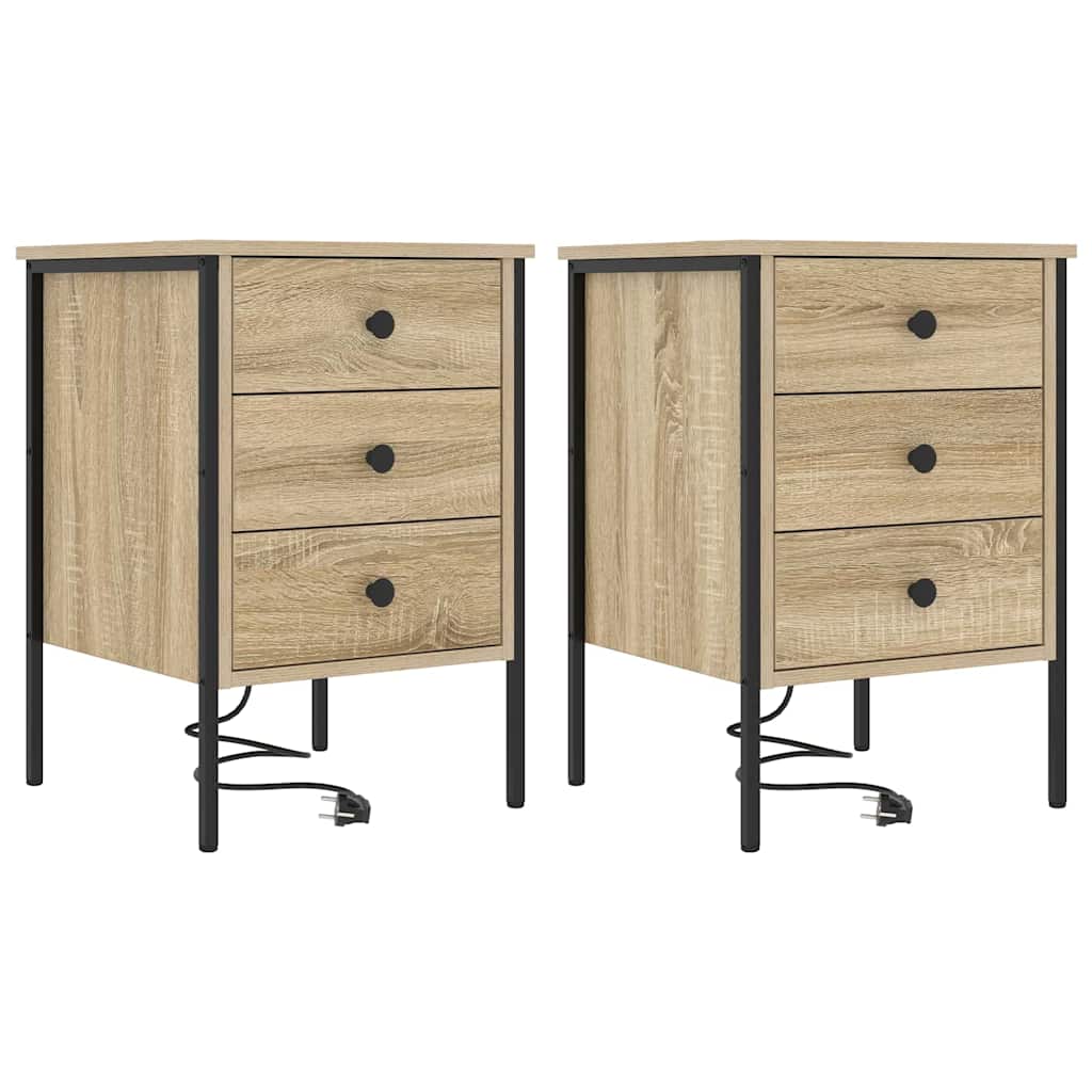 Nachttisch 2 pcs Sonoma-Eiche 42 x 41 x 61 cm Holzwerkstoff