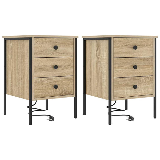 Nachttisch 2 pcs Sonoma-Eiche 42 x 41 x 61 cm Holzwerkstoff
