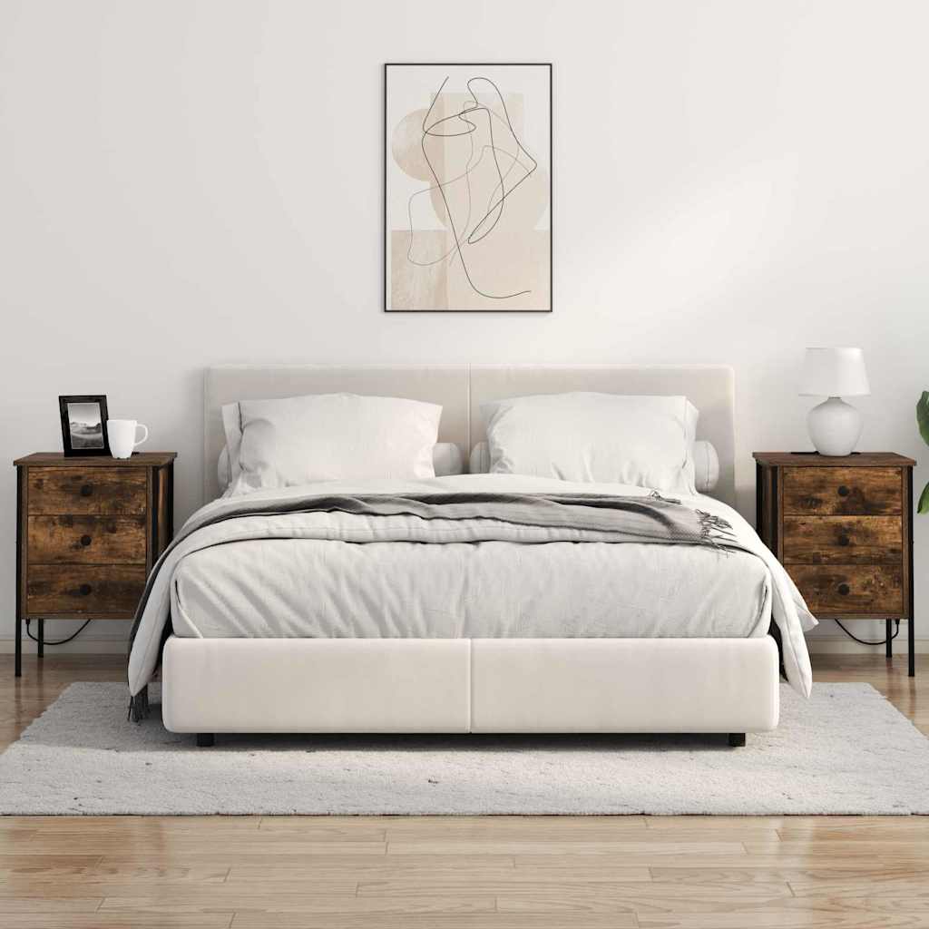 Nachttisch 2 pcs Räuchereiche 42 x 41 x 61 cm Holzwerkstoff