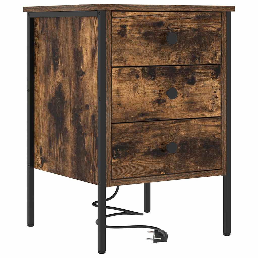 Nachttisch 2 pcs Räuchereiche 42 x 41 x 61 cm Holzwerkstoff