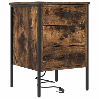 Nachttisch 2 pcs Räuchereiche 42 x 41 x 61 cm Holzwerkstoff