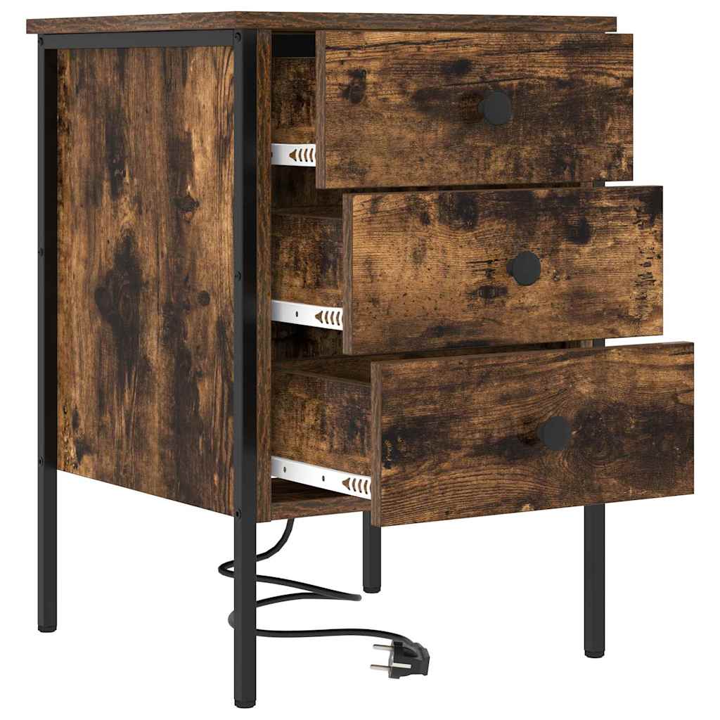 Nachttisch 2 pcs Räuchereiche 42 x 41 x 61 cm Holzwerkstoff