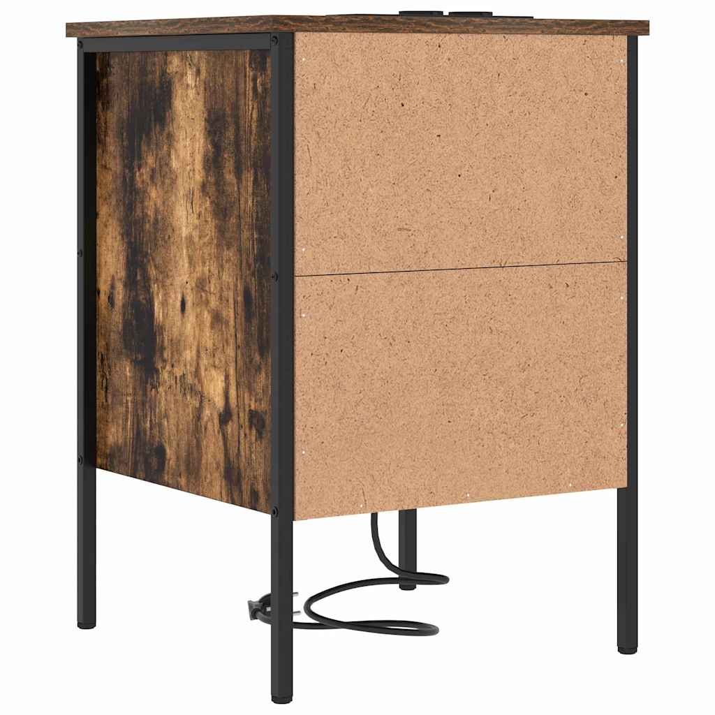 Nachttisch 2 pcs Räuchereiche 42 x 41 x 61 cm Holzwerkstoff