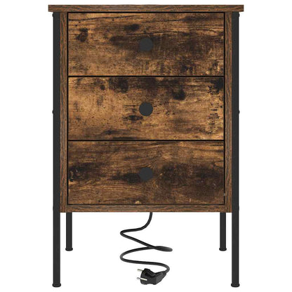 Nachttisch 2 pcs Räuchereiche 42 x 41 x 61 cm Holzwerkstoff