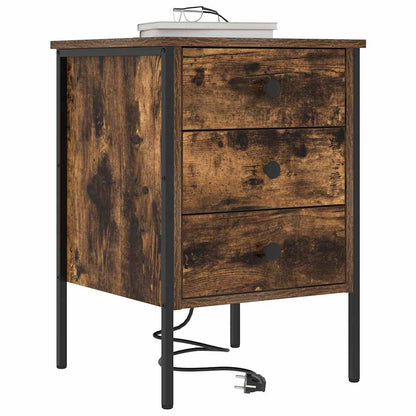 Nachttisch 2 pcs Räuchereiche 42 x 41 x 61 cm Holzwerkstoff