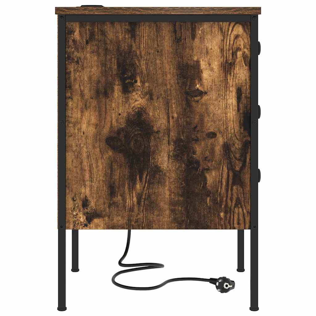 Nachttisch 2 pcs Räuchereiche 42 x 41 x 61 cm Holzwerkstoff