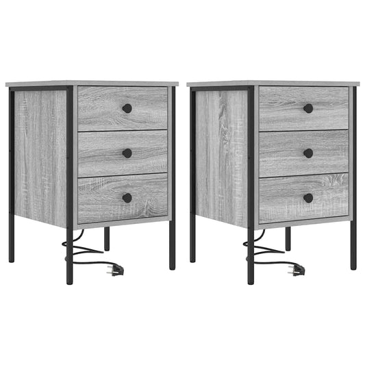 Nachttisch 2 pcs Grau Sonoma 42 x 41 x 61 cm Holzwerkstoff