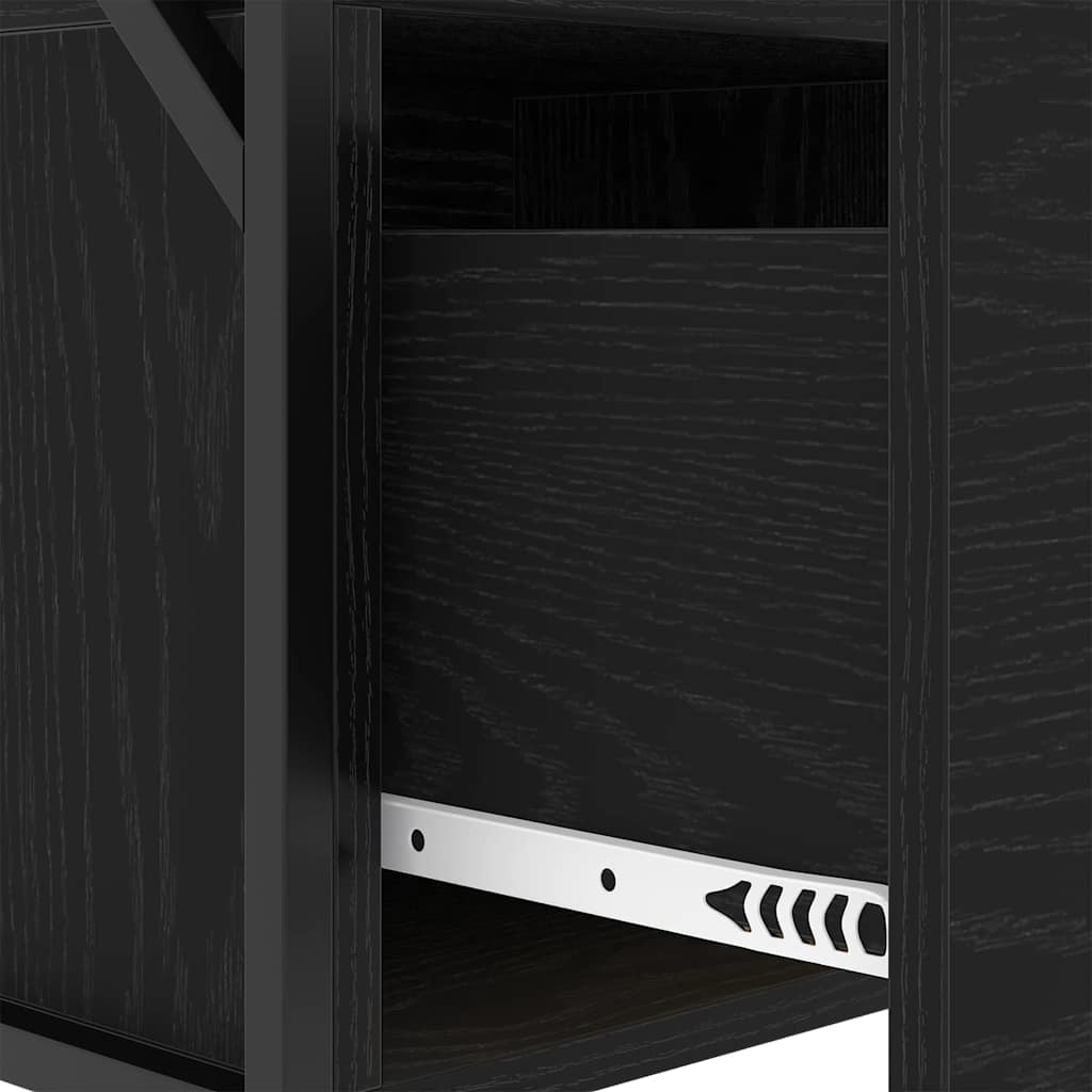 Nachttisch Schwarz Eichen-Optik 40 x 31 x 60 cm Holzwerkstoff