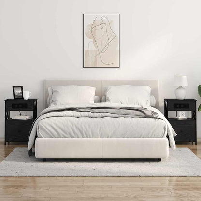 Nachttisch Schwarz Eichen-Optik 40 x 31 x 60 cm Holzwerkstoff