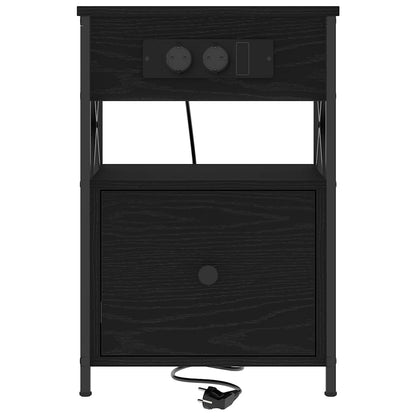 Nachttisch Schwarz Eichen-Optik 40 x 31 x 60 cm Holzwerkstoff