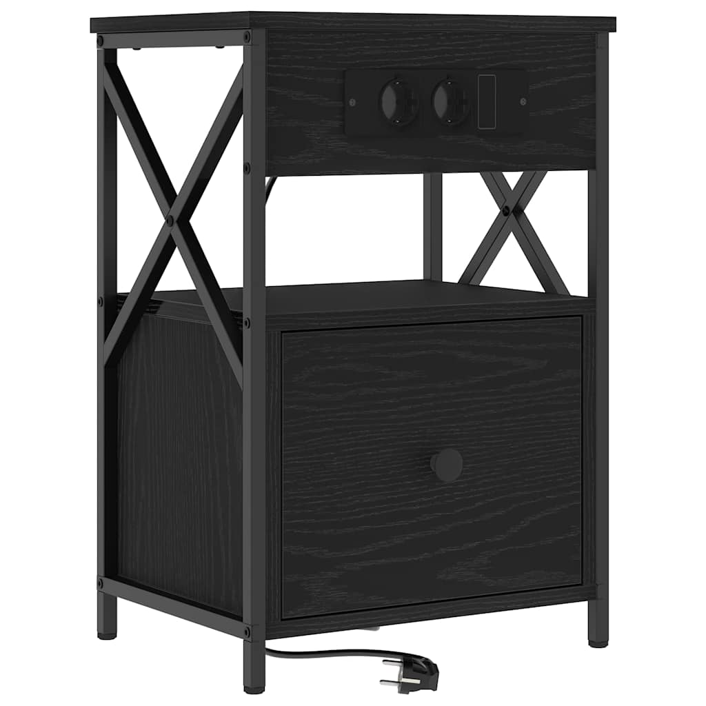 Nachttisch 2 pcs Schwarze Eiche 40 x 31 x 60 cm Holzwerkstoff