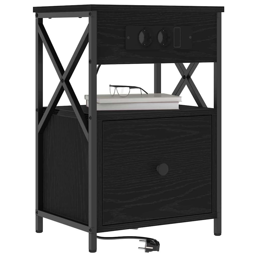 Nachttisch 2 pcs Schwarze Eiche 40 x 31 x 60 cm Holzwerkstoff