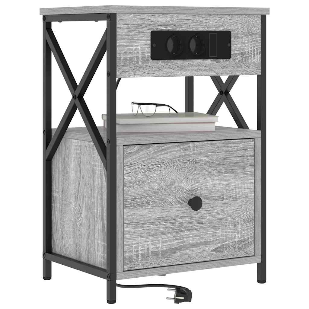 Nachttisch Grau Sonoma 40 x 31 x 60 cm Holzwerkstoff