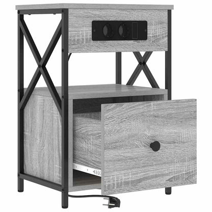 Nachttisch 2 pcs Grau Sonoma 40 x 31 x 60 cm Holzwerkstoff