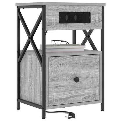 Nachttisch 2 pcs Grau Sonoma 40 x 31 x 60 cm Holzwerkstoff