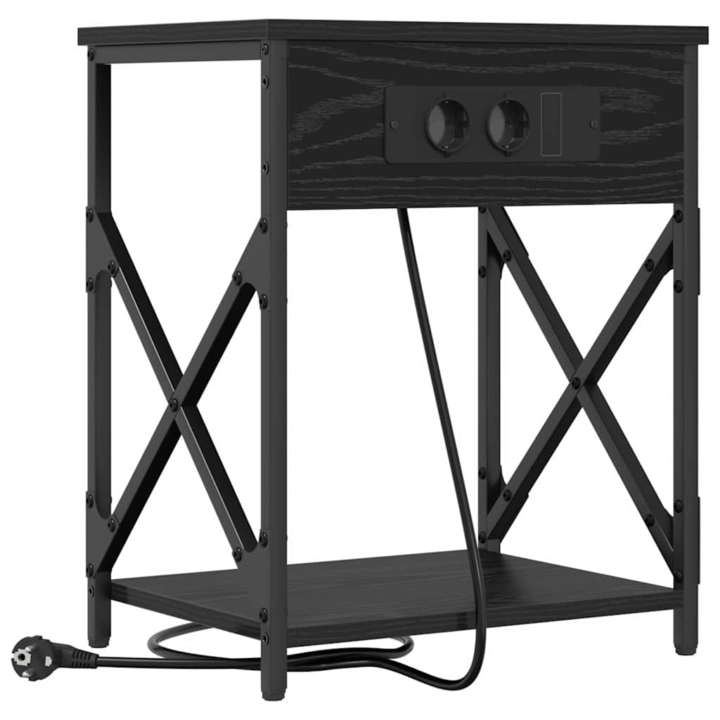 Nachttisch 2 pcs Schwarze Eiche 41 x 31 x 51 cm Holzwerkstoff