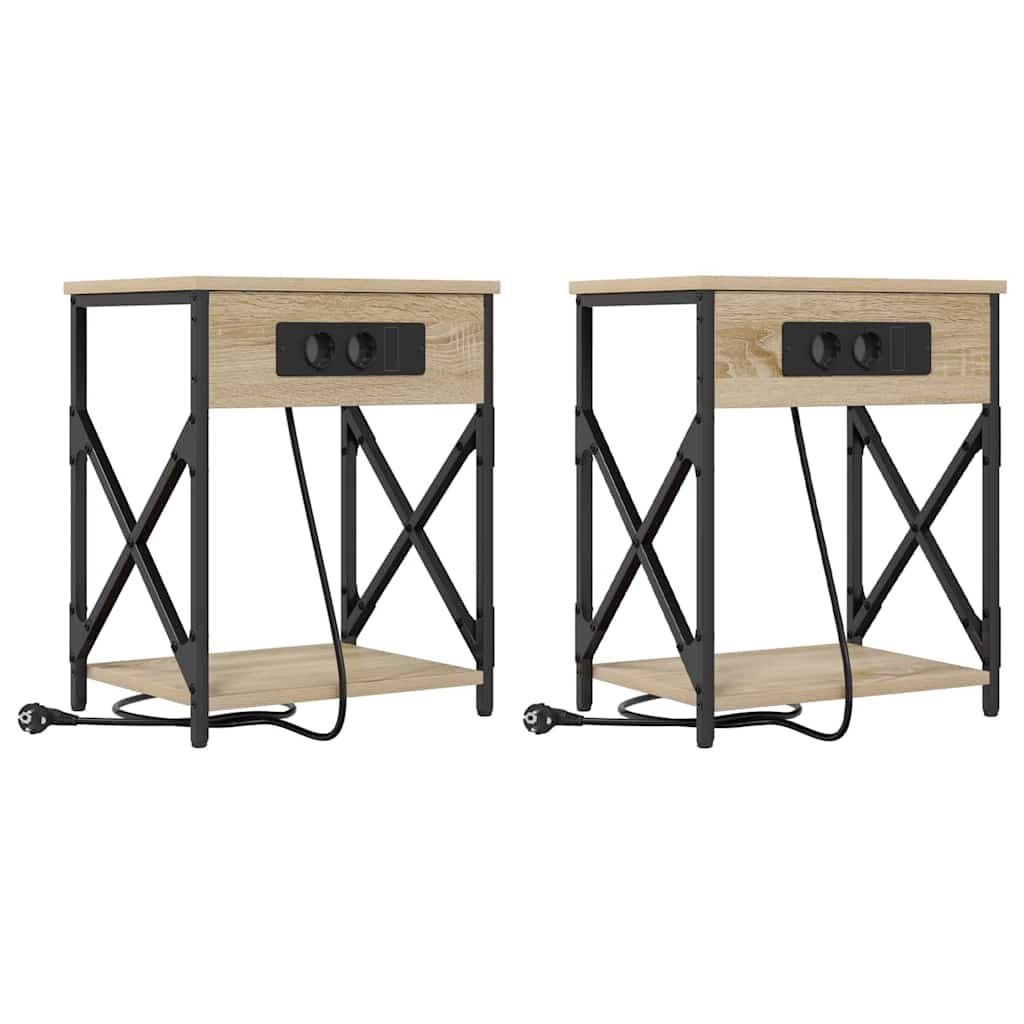 Nachttisch 2 pcs Sonoma Eiche 41 x 31 x 51 cm Holzwerkstoff