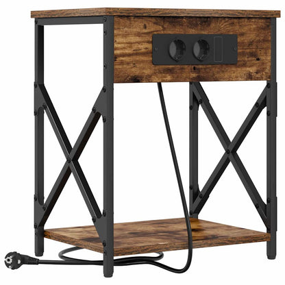 Nachttisch 2 pcs Räuchereiche 41 x 31 x 51 cm Holzwerkstoff