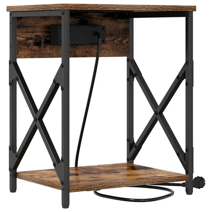 Nachttisch 2 pcs Räuchereiche 41 x 31 x 51 cm Holzwerkstoff
